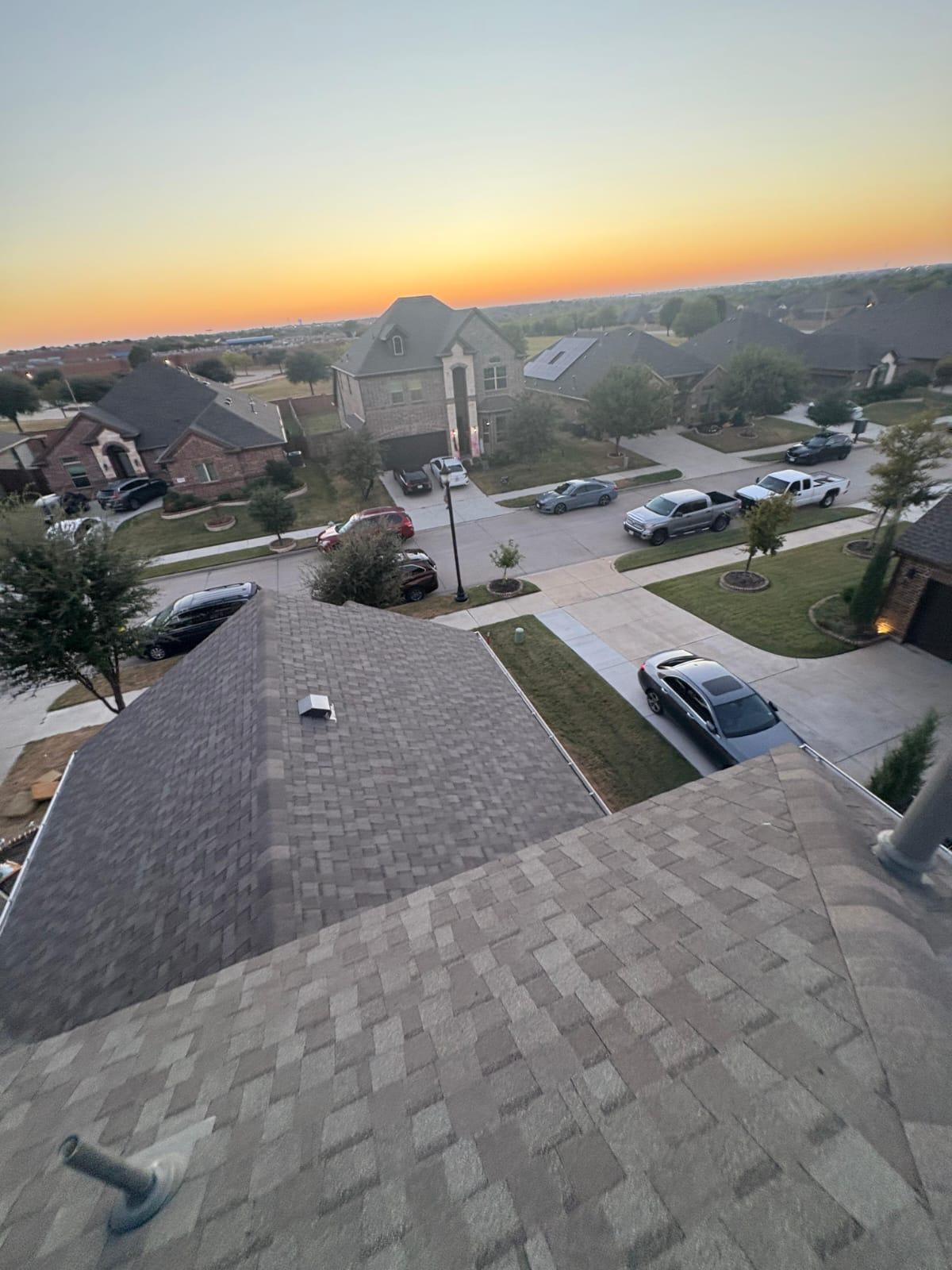 Completed roofing work